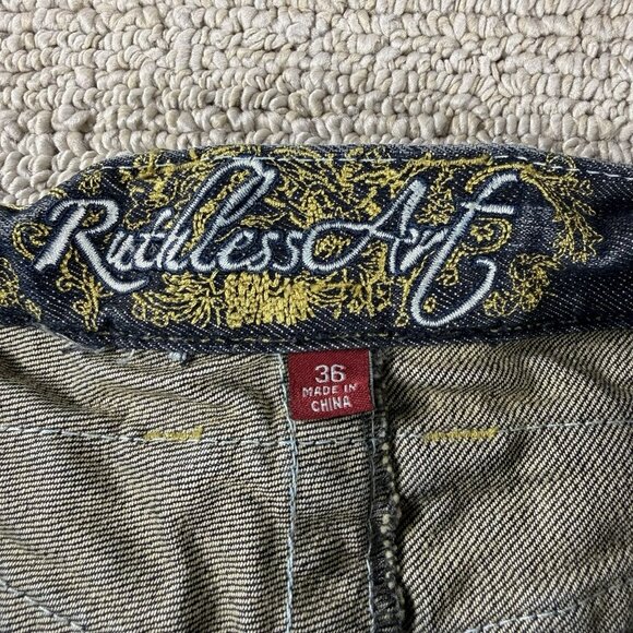 Ruthless Art Respect Denim Jeans Blue Men’s Size 36 x 32 - Picture 3 of 6